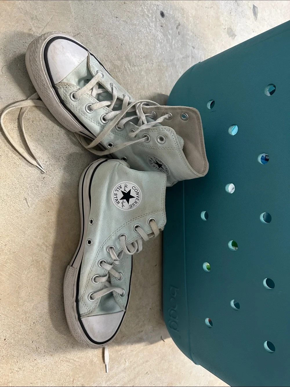Converse Kids High Top Sneakers - Mint Green size US 6, UK 4, Eur 36.5, CM 23